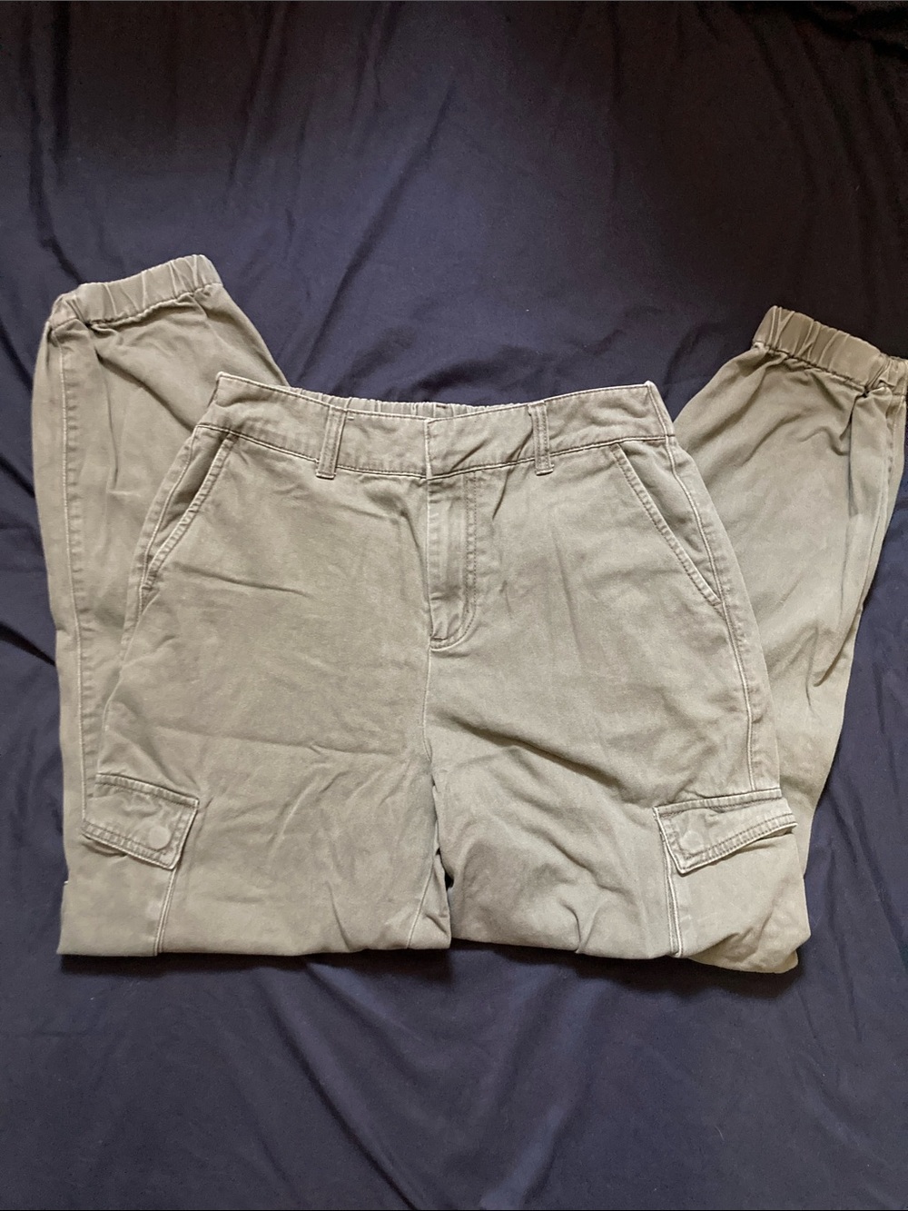 Forever 21 Olive Green Cargo Pants Cinch Ankle Women's Utility Size Medium